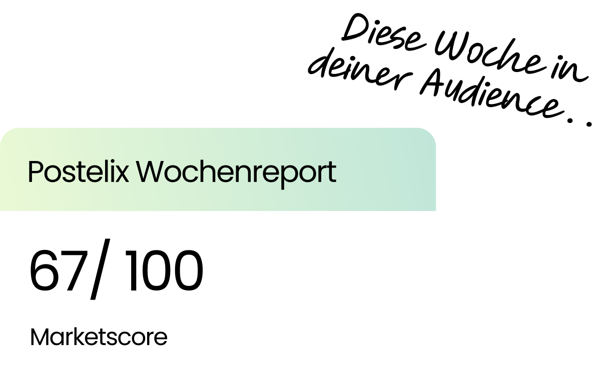Postelix-Wochenbericht: Marktbewertung 67 von 100, diese Woche in deinem Markt